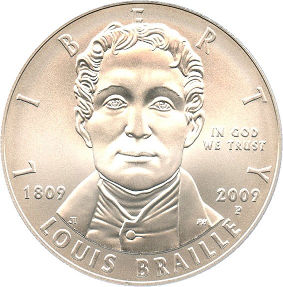 image for: 2009-P Louis Braille $1 PCGS MS69 - No Reserve!