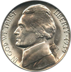 image for: 1939-S 5c PCGS MS65 (Reverse of 1938)