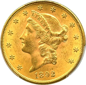 image for: 1892-S $20 PCGS/CAC MS62+
