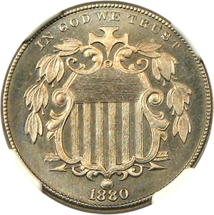 image for: 1880 5c NGC/CAC Proof 66 - No Reserve!