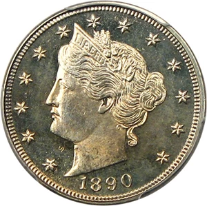 image for: 1890 5c PCGS/CAC Proof 65 Cameo