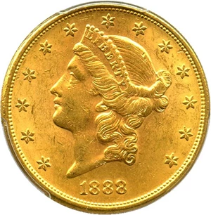 image for: 1888-S $20 PCGS MS62