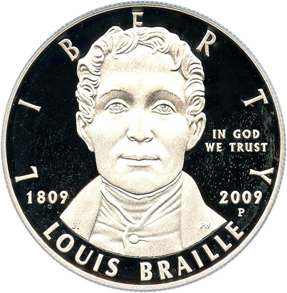 2009-P S$1 Louis Braille Bicentennial PR DCAM