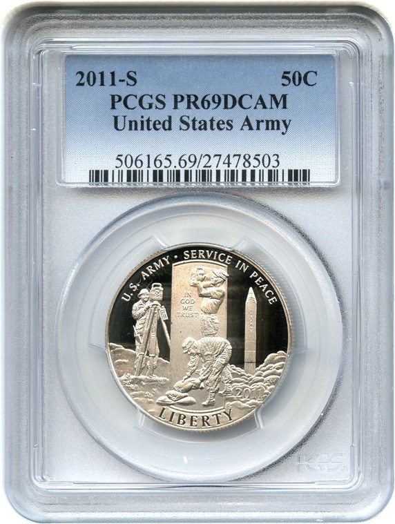 image for: 2011-S United States Army 50c PCGS Proof 69 DCAM - Unreserved Lot!