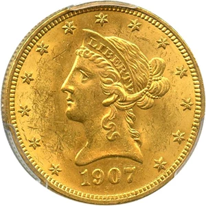 image for: 1907 Liberty $10 PCGS MS62+