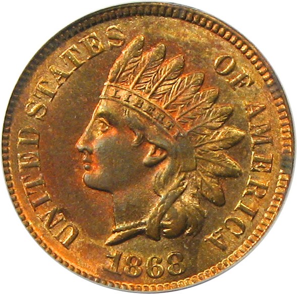 image for: 1868 1c PCGS MS65 RB - Eagle Eye Photo Seal