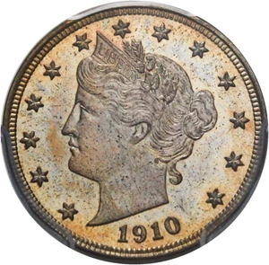 image for: 1910 5c PCGS Proof 65 - Colorful Toning - No Reserve!