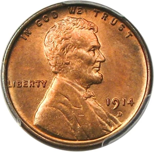 image for: 1914-D 1c PCGS/CAC MS64 RD - Key Date