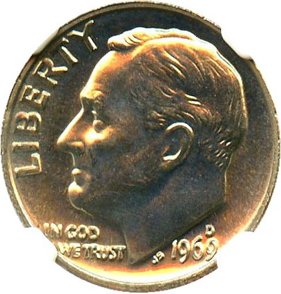 image for: 1969-D/D 10c NGC MS65 (FS-501)