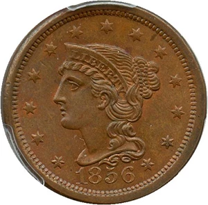 image for: 1856 1c PCGS/CAC MS65 BN (Upright 5)