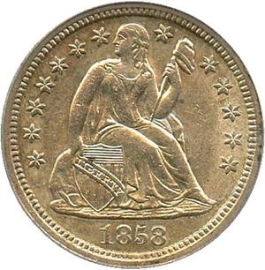 image for: 1858 10c PCGS/CAC MS61