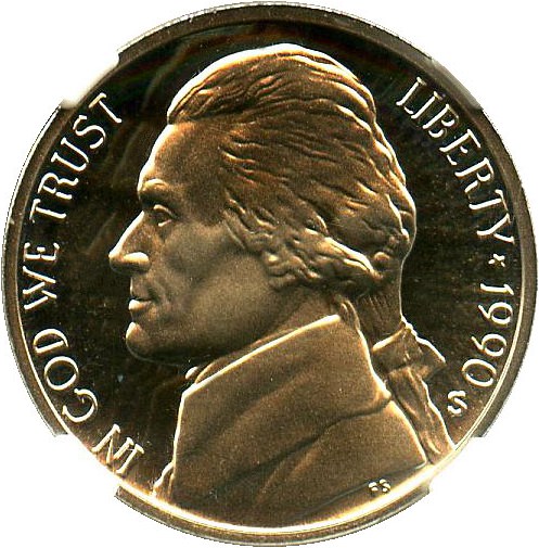 image for: 1990-S 5c NGC Proof 69 UCameo (Doubled Die Obverse, VP-001)