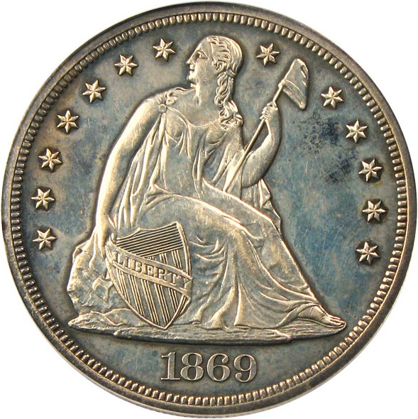 image for: 1869 $1 PCGS Proof 61 - Affordable Proof Seated Dollar