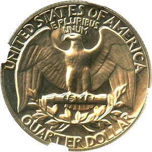 image for: Mint Error: 1972-S 25c NGC Proof 66 CAM (Double Struck with Obverse Rotation)