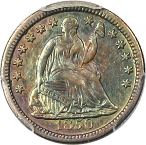 image for: 1850 H10c PCGS AU55 - Colorful Toning