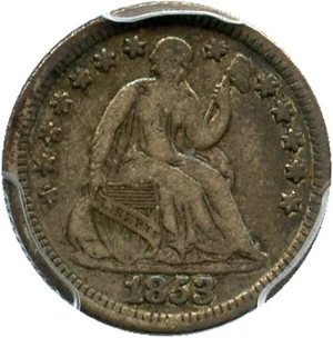 image for: 1853 H10c PCGS/CAC VF30 (No Arrows)