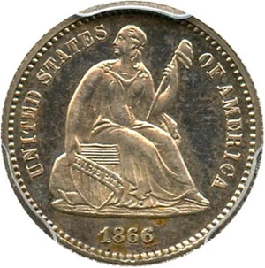 image for: 1866 H10c PCGS/CAC Proof 63 - No Reserve!