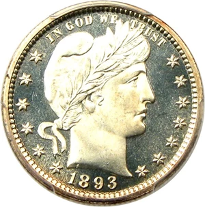 image for: 1893 25c PCGS/CAC Proof 66 CAM - Stunning Gem Proof