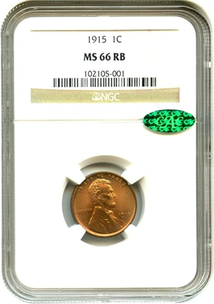 image for: 1915 1c NGC/CAC MS66 RB - No Reserve!