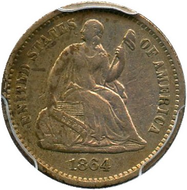 image for: 1864-S H10c PCGS XF40 - Scarce Civil War Era Issue