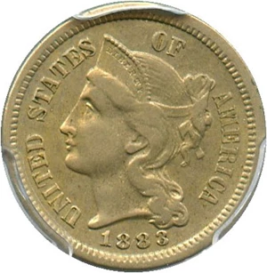 image for: 1883 3cN PCGS XF40 - Very Low Mintage