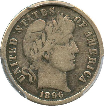 image for: 1896-S 10c PCGS VG-10