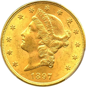 image for: 1897-S $20 PCGS MS63