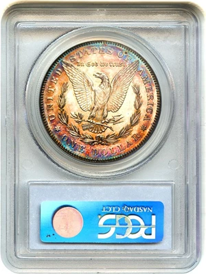 image for: 1878 7TF $1 PCGS/CAC Proof 64 CAM (Reverse of 1878) - Rare Proof with Colorful Toning