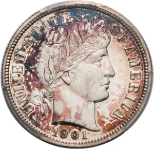 image for: 1901 10c PCGS/CAC Proof 66 - Colorful Toning