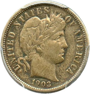 image for: 1903-O 10c PCGS AU50 - No Reserve!