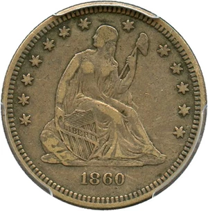 image for: 1860-O 25c PCGS VF35