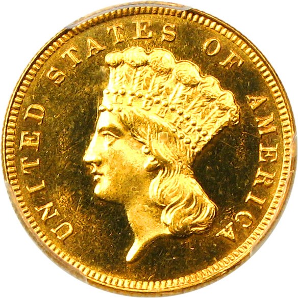 image for: 1888 $3 PCGS Proof 64 CAM - Gorgeous Proof -- Only 291 Minted!