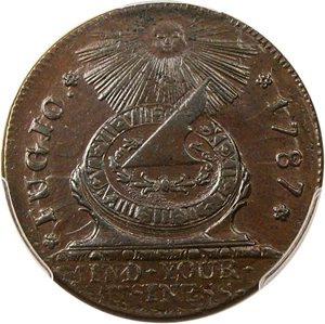 image for: 1787 Fugio PCGS/CAC MS64 BN (4 Cinquefoils, STATES UNITED)