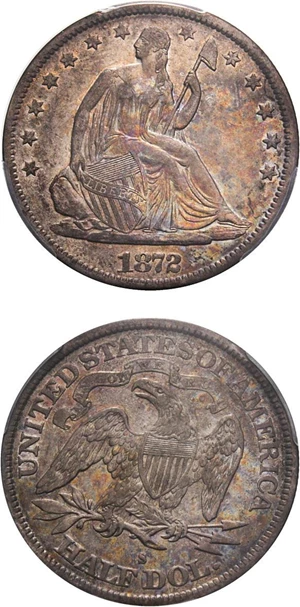 image for: 1872-S 50c PCGS Genuine, Cleaning XF Details