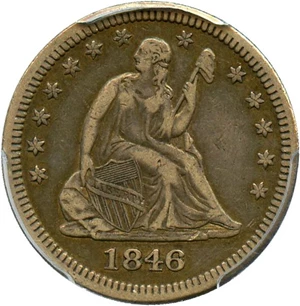 image for: 1846 25c PCGS VF35