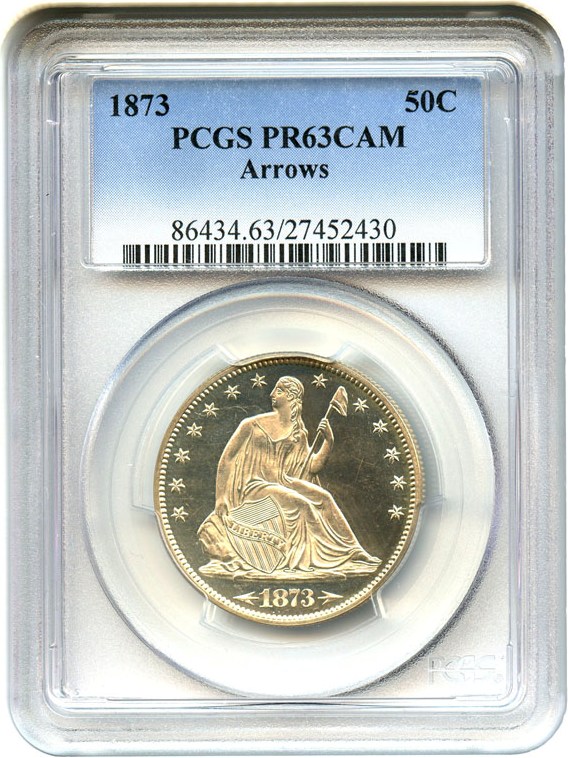 image for: 1873 50c PCGS Proof 63 CAM (Arrows)