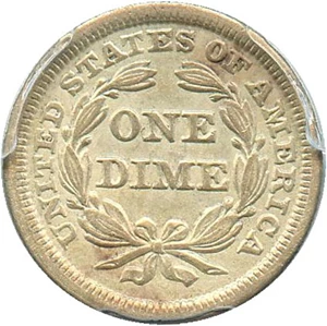image for: 1845 10c PCGS Genuine, Cleaning XF Details - No Reserve!