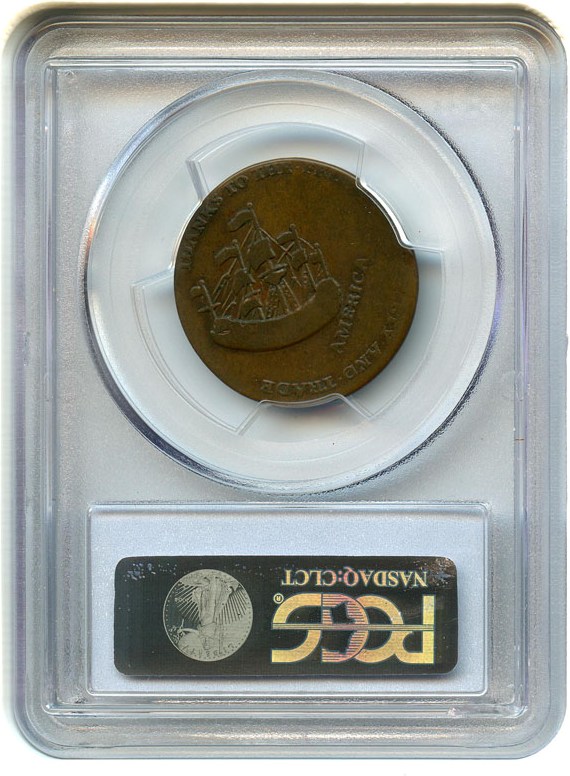 image for: 1766 William Pitt Halfpenny PCGS/CAC VF20