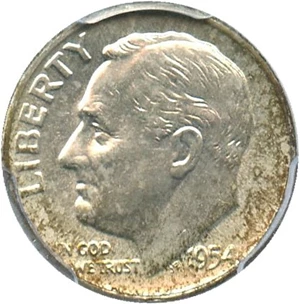 image for: 1954-D 10c PCGS MS65