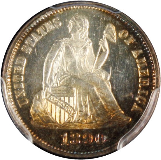 image for: 1890 10c PCGS Proof 65 CAM