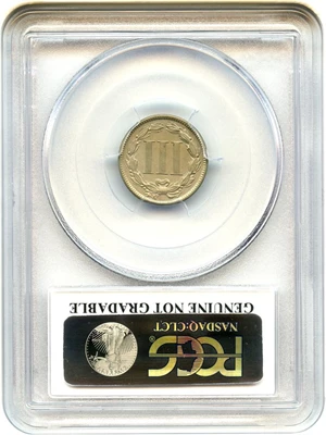 image for: 1887 3cN PCGS Genuine, Cleaning AU Details - Scarce Low Mintage Date