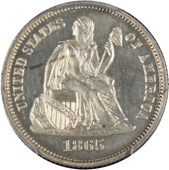 image for: 1865 10c PCGS Proof 63 - No Reserve!