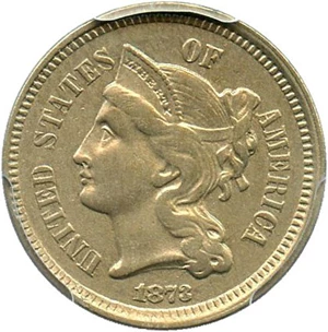 image for: 1873 3cN PCGS AU50 (Closed 3)