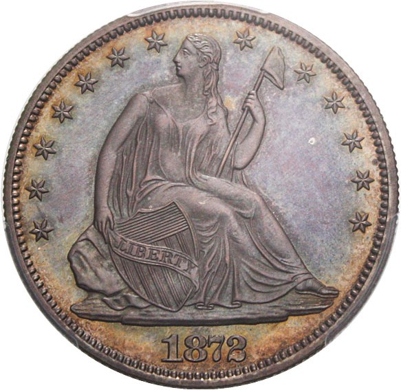 image for: 1872 50c PCGS/CAC Proof 65 - Colorful Toning