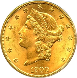 image for: 1900-S $20 PCGS/CAC MS63
