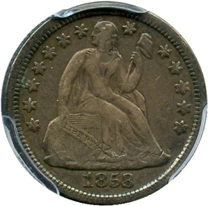 image for: 1858-O 10c PCGS VF30