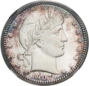 image for: 1907 25c NGC Proof 67 - Colorful Toning - No Reserve!