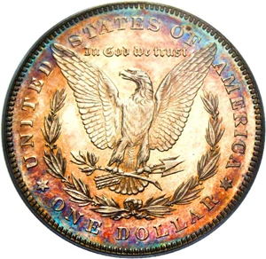image for: 1878 7TF $1 PCGS/CAC Proof 64 CAM (Reverse of 1878) - Rare Proof with Colorful Toning