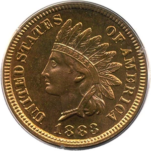 image for: 1883 1c PCGS/CAC MS64 RD - OGH Rattler Holder