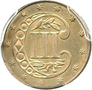 image for: 1862 3cS PCGS Genuine, Graffiti AU Details